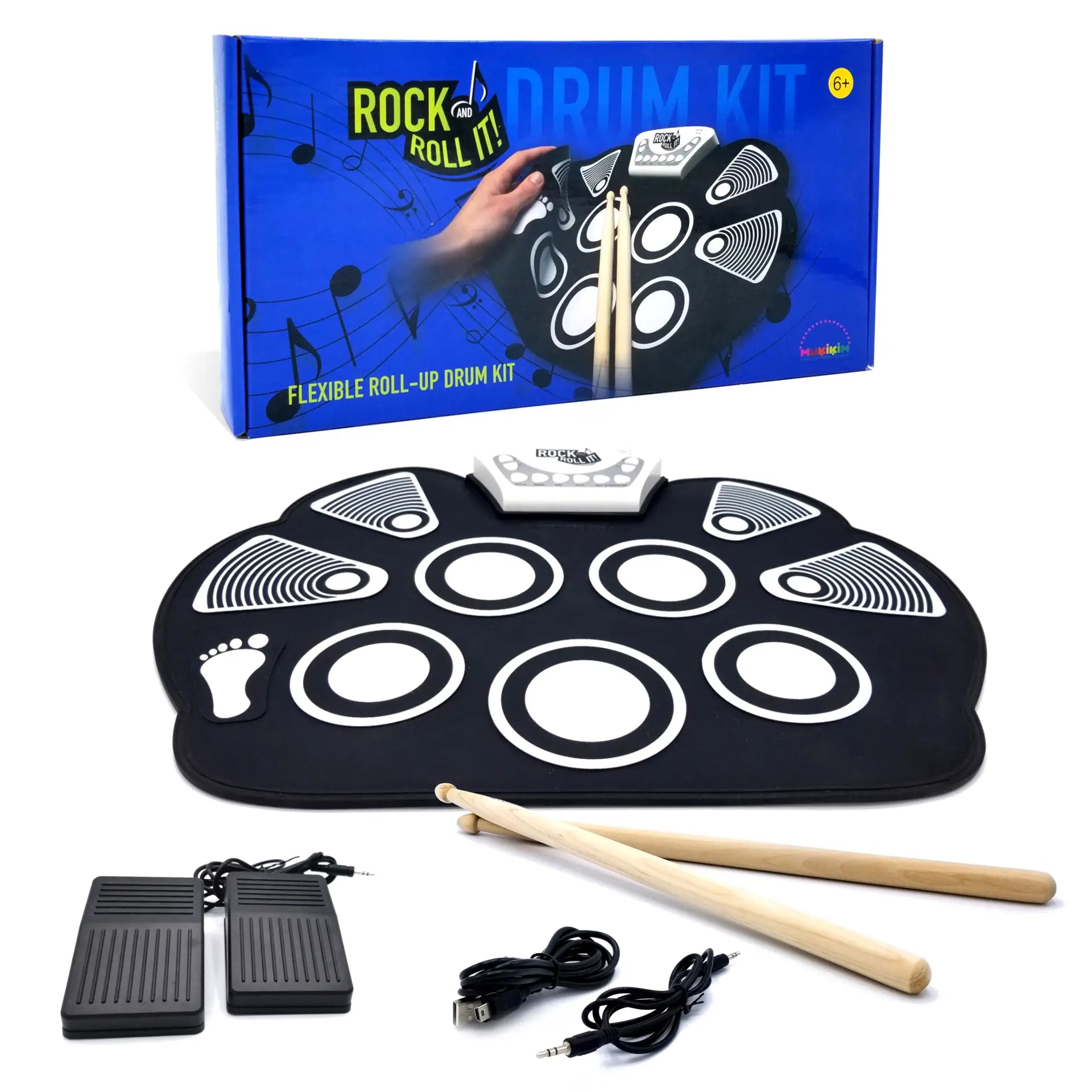 Classic Drum - Electronic Silicone Pad + Bass/Hi Hat Pedals Rock and Roll It